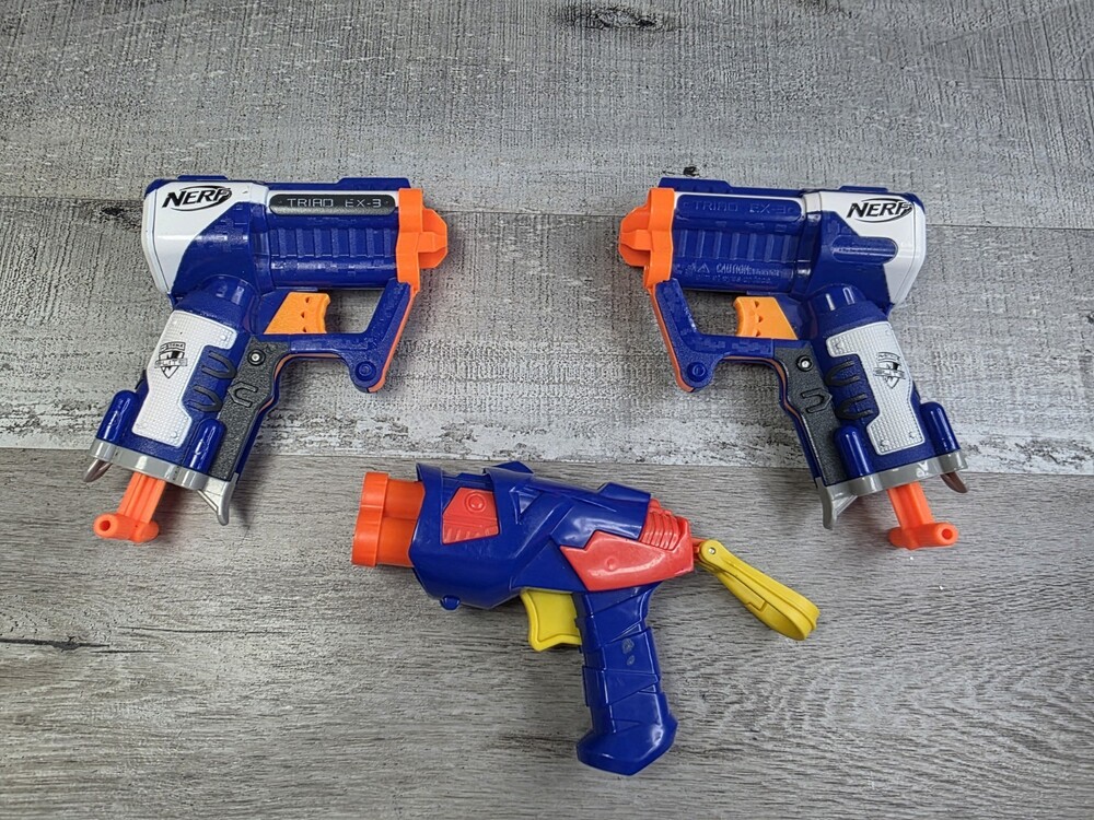 Nerf N-Strike Elite Triad EX-3 Blaster Small Handheld Lot Pretend Play b307